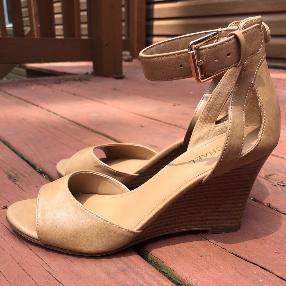 Size 6.5 tan wedge heels